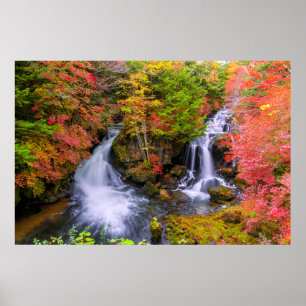 Waterfalls   Faucet Waterfalls Nikko Japan Fall Poster