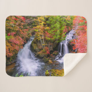 Waterfalls Faucet Waterfalls Nikko Japan Fall Sherpa Blanket
