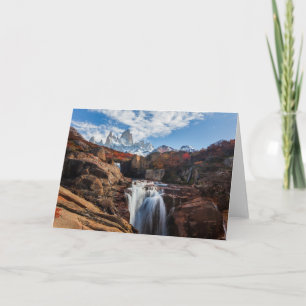 Waterfalls Fitz Roy Mountain, Argentina Card