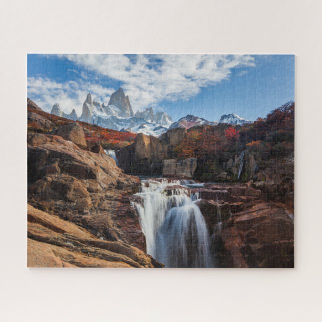 Waterfalls | Fitz Roy Mountain, Argentina Jigsaw Puzzle (Horizontal)
