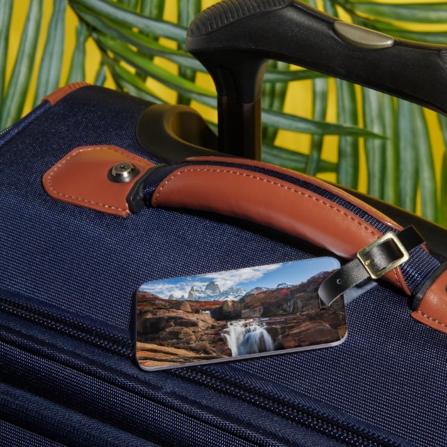 Waterfalls | Fitz Roy Mountain, Argentina Luggage Tag (Front Insitu 3)