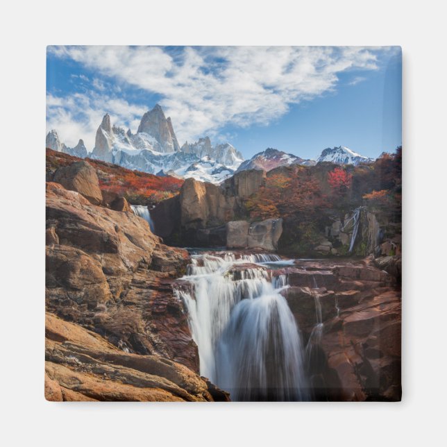 Waterfalls | Fitz Roy Mountain, Argentina Magnet (Front)