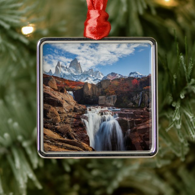 Waterfalls | Fitz Roy Mountain, Argentina Metal Tree Decoration (Tree)