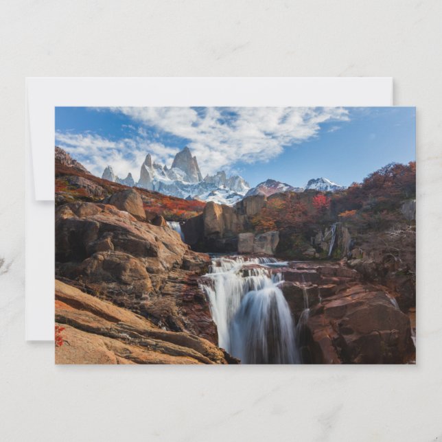Waterfalls | Fitz Roy Mountain, Argentina Thank You Card (Front)