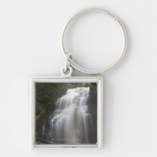 Waterfalls Flowing Down A Rock Cliff Key Ring