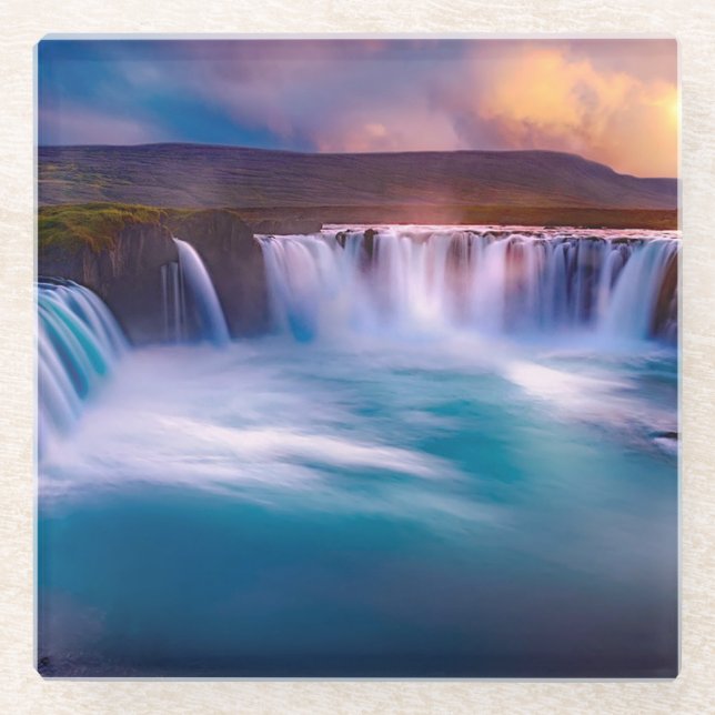 Waterfalls Glass Coaster (Front)