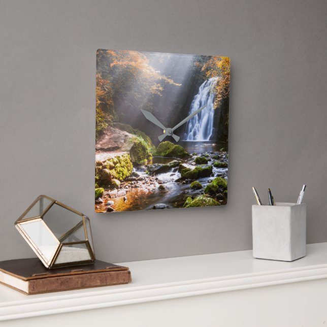 Waterfalls | Gleno, Northern Ireland Square Wall Clock (Office)