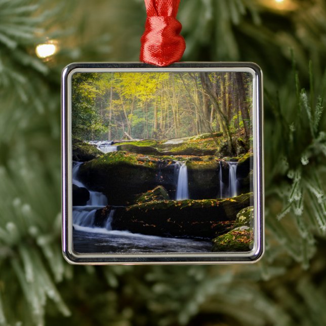 Waterfalls | Great Smoky Mountain National Park Metal Tree Decoration (Tree)