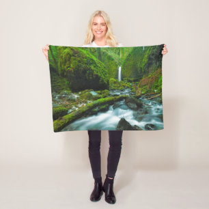 Waterfalls   Grotto Falls, Oregon Fleece Blanket