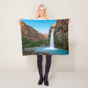 Waterfalls   Havasu Falls at Sunset Fleece Blanket