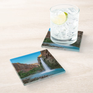 Waterfalls   Havasu Falls at Sunset Glass Coaster