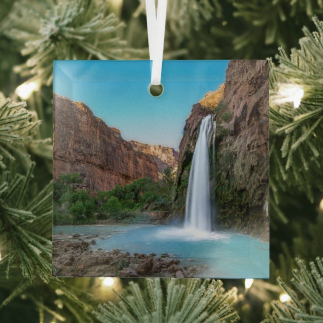 Waterfalls | Havasu Falls at Sunset Glass Tree Decoration (Insitu)