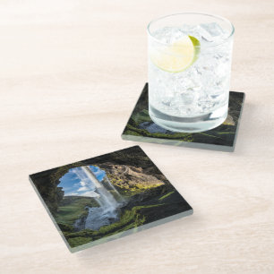 Waterfalls Icelandic Waterfall Glass Coaster