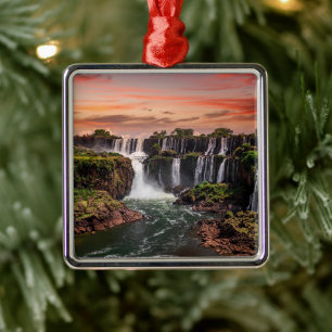 Waterfalls Iguacu National Park Metal Tree Decoration