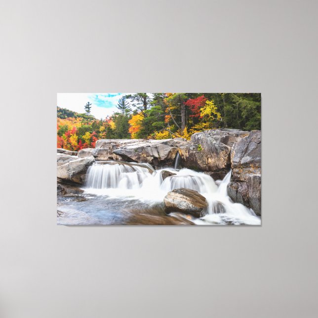 Waterfalls in Autumn Canvas Print (Front)