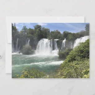Waterfalls in Bosnia and Herzegovina on a Holiday Card