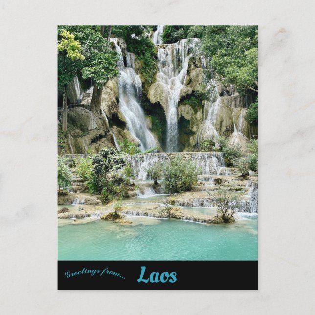 Waterfalls in Luang Prabang Laos Postcard (Front)