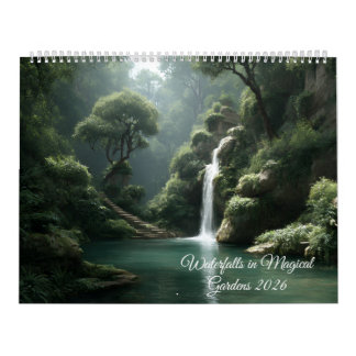 Waterfalls in Magical Gardens 2026 Calendar