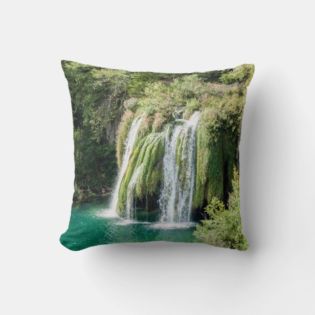 Waterfalls in Plitvice National Park - Croatia Cushion (Front)