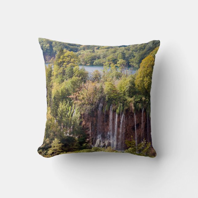 Waterfalls in Plitvice National Park - Croatia Cushion (Front)