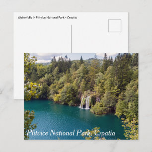 Waterfalls in Plitvice National Park - Croatia Postcard