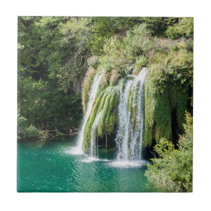 Waterfalls in Plitvice National Park - Croatia Tile