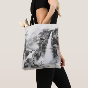 Waterfalls Ink Painting Tote Bag