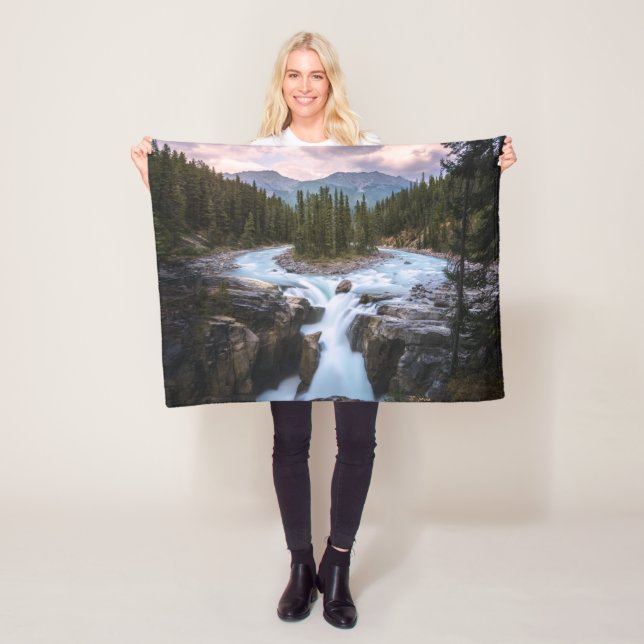 Waterfalls | Jasper National Park, Canada Fleece Blanket (In Situ)