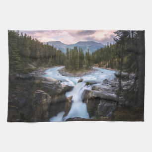 Waterfalls   Jasper National Park, Canada Tea Towel