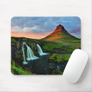Waterfalls   Kirkjufell, Iceland Mouse Mat