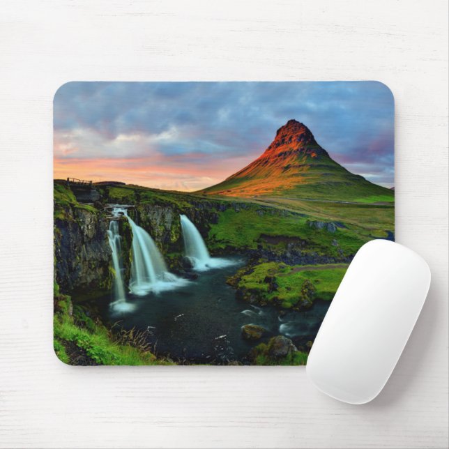 Waterfalls | Kirkjufell, Iceland Mouse Mat (With Mouse)