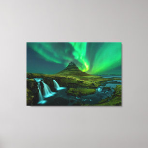 Waterfalls   Kirkjufellfoss Waterfall, Iceland Canvas Print