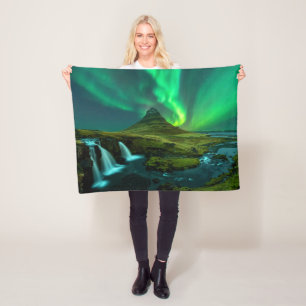 Waterfalls   Kirkjufellfoss Waterfall, Iceland Fleece Blanket