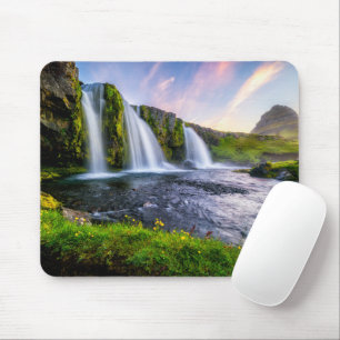 Waterfalls   Kirkjufellsfoss, Iceland Mouse Mat