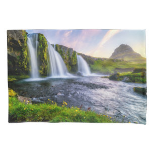 Waterfalls   Kirkjufellsfoss, Iceland Pillowcase