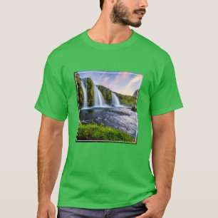 Waterfalls Kirkjufellsfoss, Iceland T-Shirt