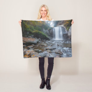 Waterfalls   Looking Glass Waterfalls Fleece Blanket
