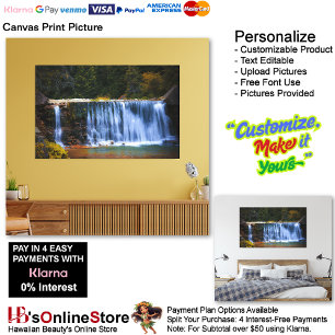 Waterfalls Nature Relax Home Office Picture 12 Canvas Print