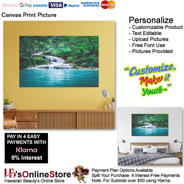 Waterfalls Nature Relax Home Office Picture 13 Canvas Print (Waterfalls Nature Relax Home Office Canvas Print Picture 13.)