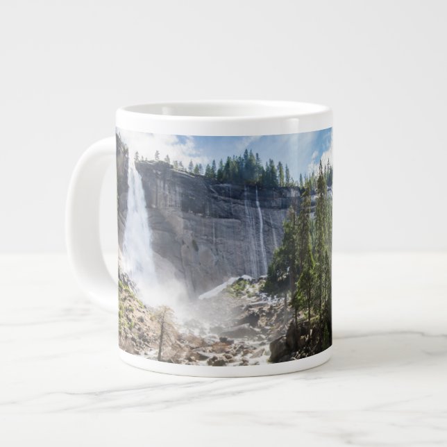 Waterfalls | Nevada Fall, Yosemite, CA Large Coffee Mug (Front Left)