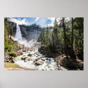 Waterfalls   Nevada Fall, Yosemite, CA Poster