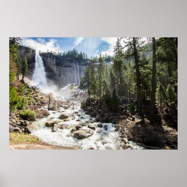 Waterfalls | Nevada Fall, Yosemite, CA Poster (Front)