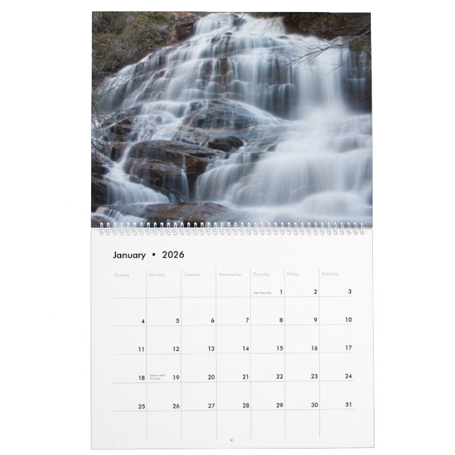 Waterfalls of the Southern Appalachians Calendar (Jan 2026)