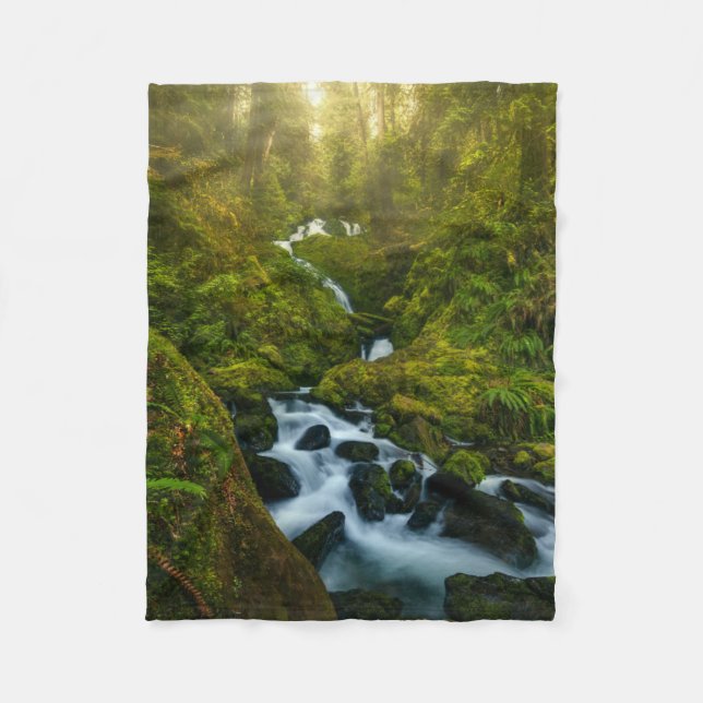Waterfalls | Olympic National Park, Washington Fleece Blanket (Front)