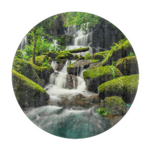 Waterfalls   Phu Tub Berk Mountain, Thailand Cutting Board