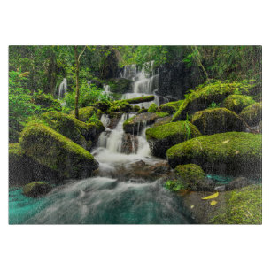 Waterfalls   Phu Tub Berk Mountain, Thailand Cutting Board