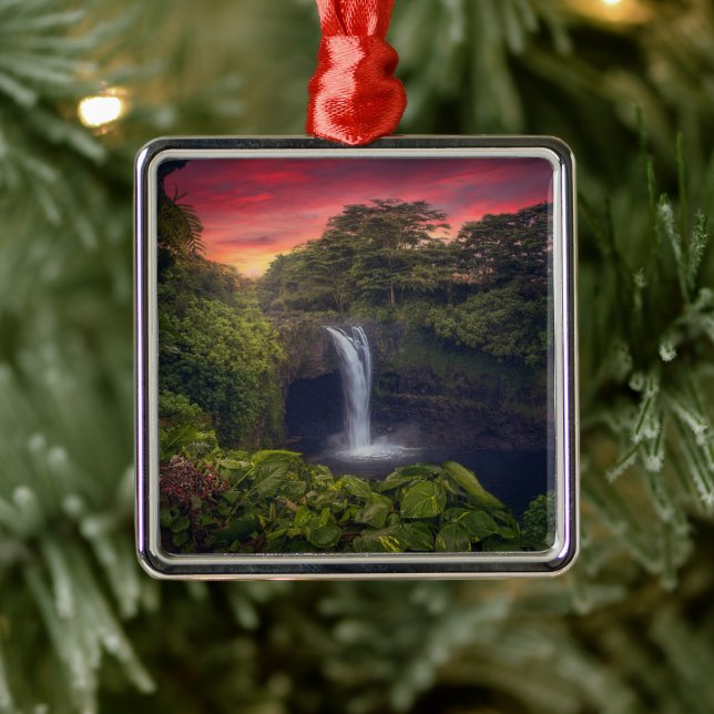 Waterfalls | Rainbow Falls, Hilo, Hawaii Metal Tree Decoration (Tree)