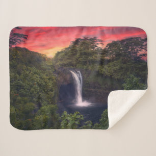 Waterfalls   Rainbow Falls, Hilo, Hawaii Sherpa Blanket
