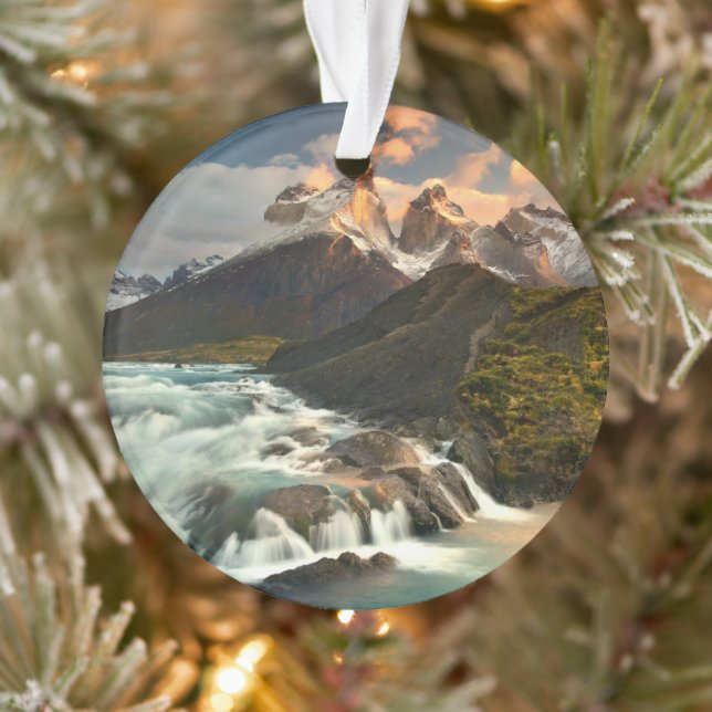 Waterfalls | Salto Grade Waterfall Patagonia Chile Ornament (Tree)