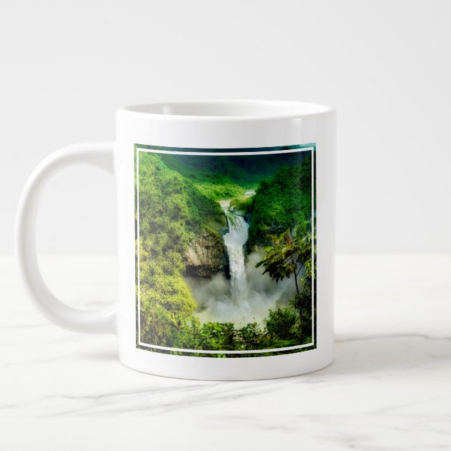 Waterfalls | San Rafael Falls, Ecuador Large Coffee Mug (Left)